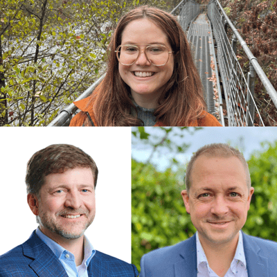 Headshots of Art Pearce, Sarah Pullman and Jacob Sherman