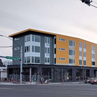 An apartment building near transit in Portland, Oregon